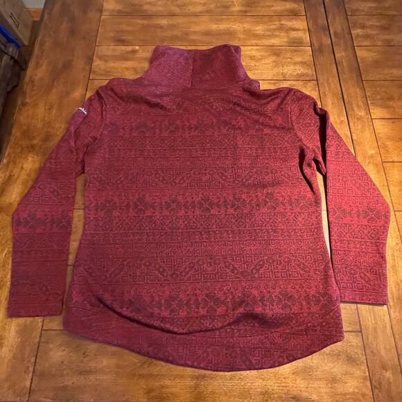 Columbia Pullover Sweater Top Cowl Neck Women's Large Dark Red A-62 - Picture 5 of 15